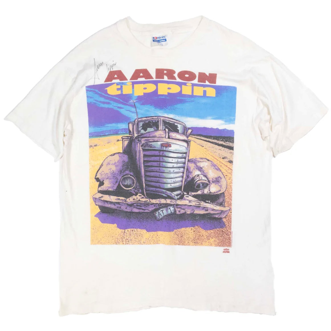 90s 「Hanes」AARON TIPPIN T-shirt|1990年代「ヘインズ」アーロン・ティッピンTシャツ