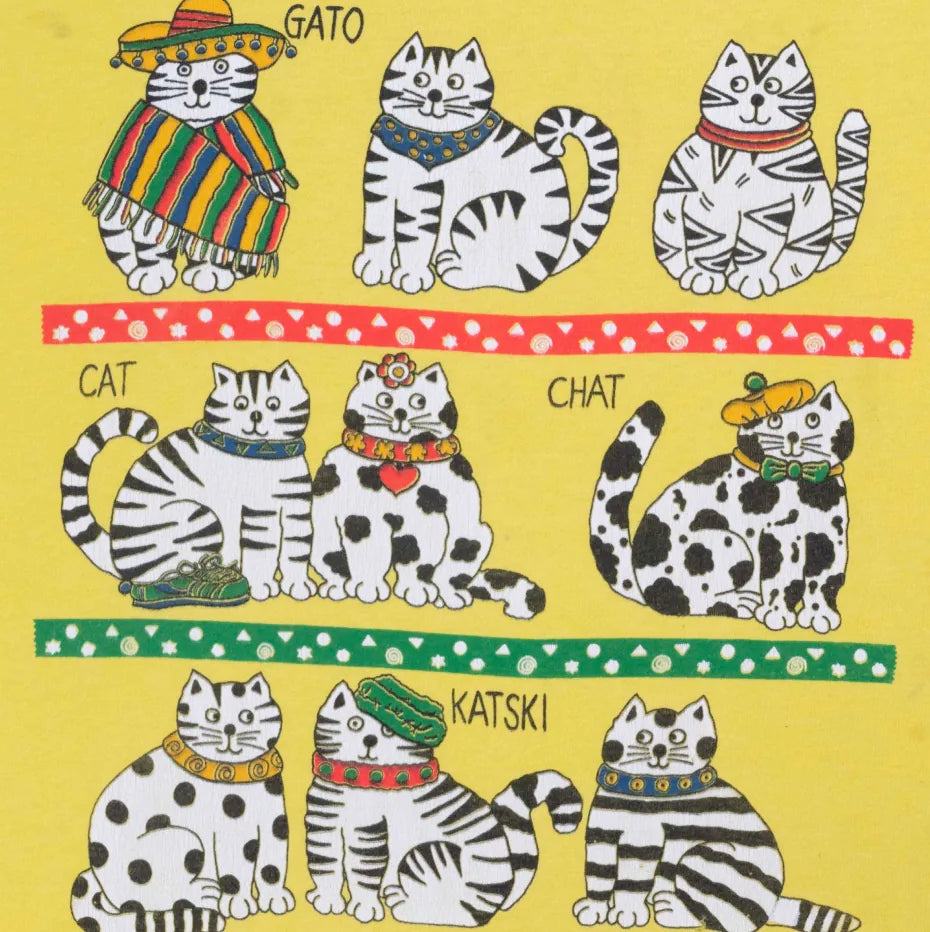 90s 「Fruit of the loom」Cats T-shirt|1990年代「フルーツオブザルーム」キャットTシャツ