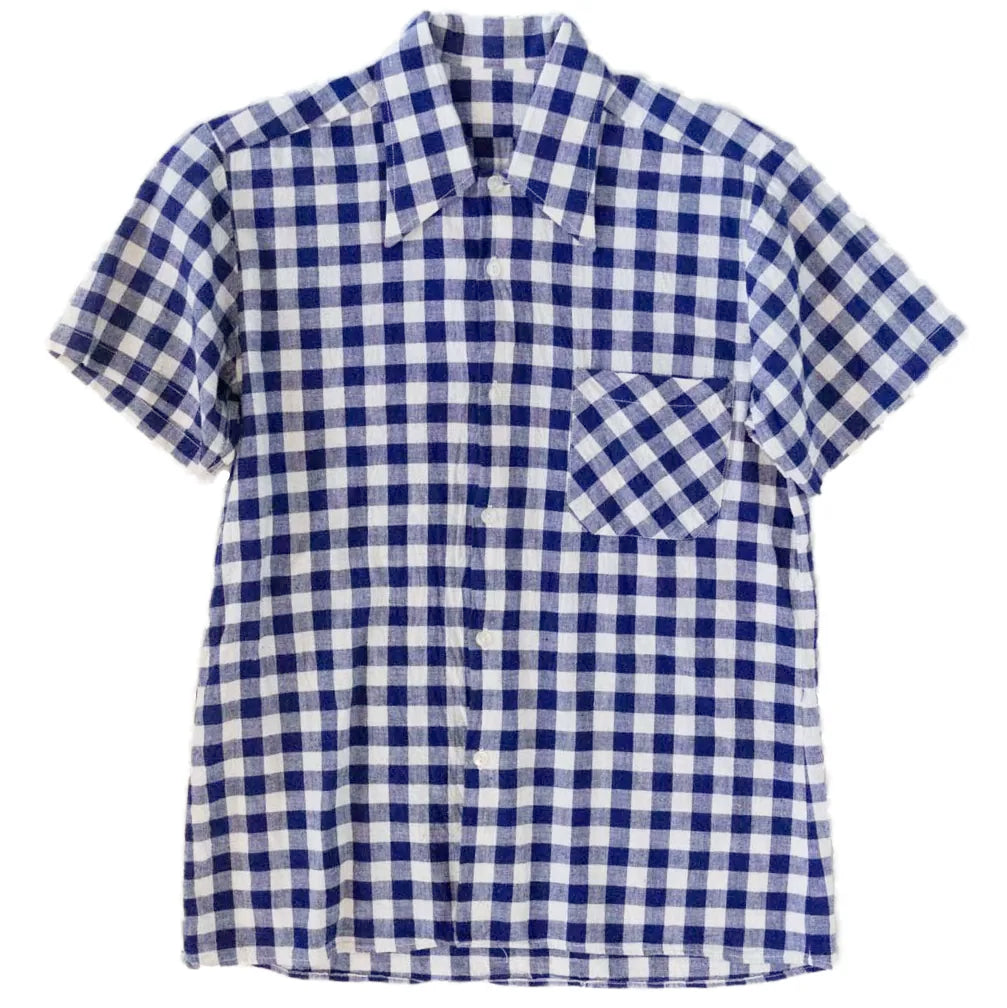 90s「Euro vintage」cotton×linen short shirt|1990年代「ユーロヴィンテージ」コットンリネン半袖シャツ