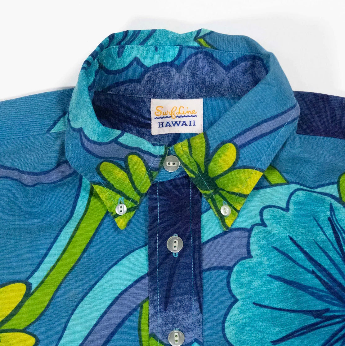 70s「Surf Line Hawaii」button down Aloha shirt|1970年代「サーフラインハワイ」ボタンダウンアロハシャツ