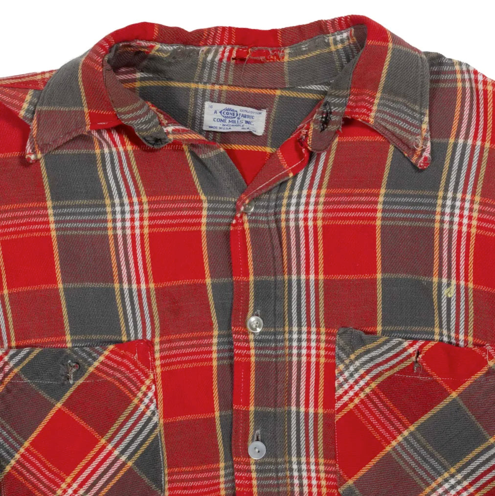 60s~70s 「A cone fabric」print flannel shirt|1960年代~1970年代「コーンファブリック」プリントネルシャツ