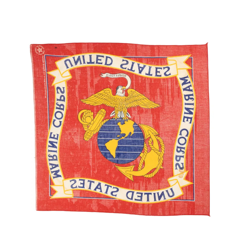 80s~「USMC」vintage bandana|1980年代「アメリカ海兵隊」ヴィンテージバンダナ