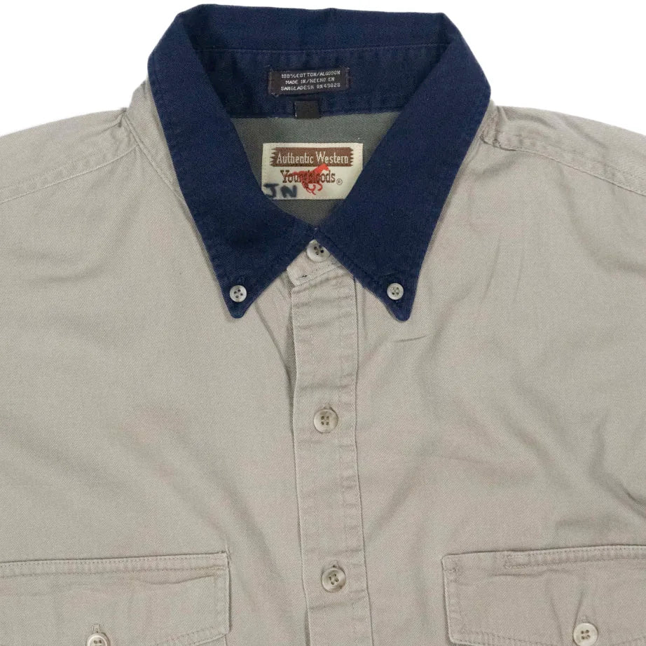 70s~「Authentic Western Youngbloods」button down shirt|1970年代「オーセンチックウエスタンヤングブラッズ」ボタンダウンシャツ