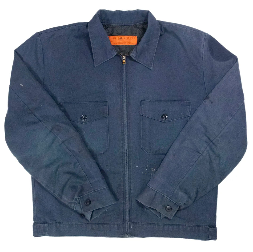 【70s】USA製 RED KAP ジップアップ ワークジャケット ネイビー 70s~「RED CAP」Work jacket|1970年代「レッドキャップ」ワーク