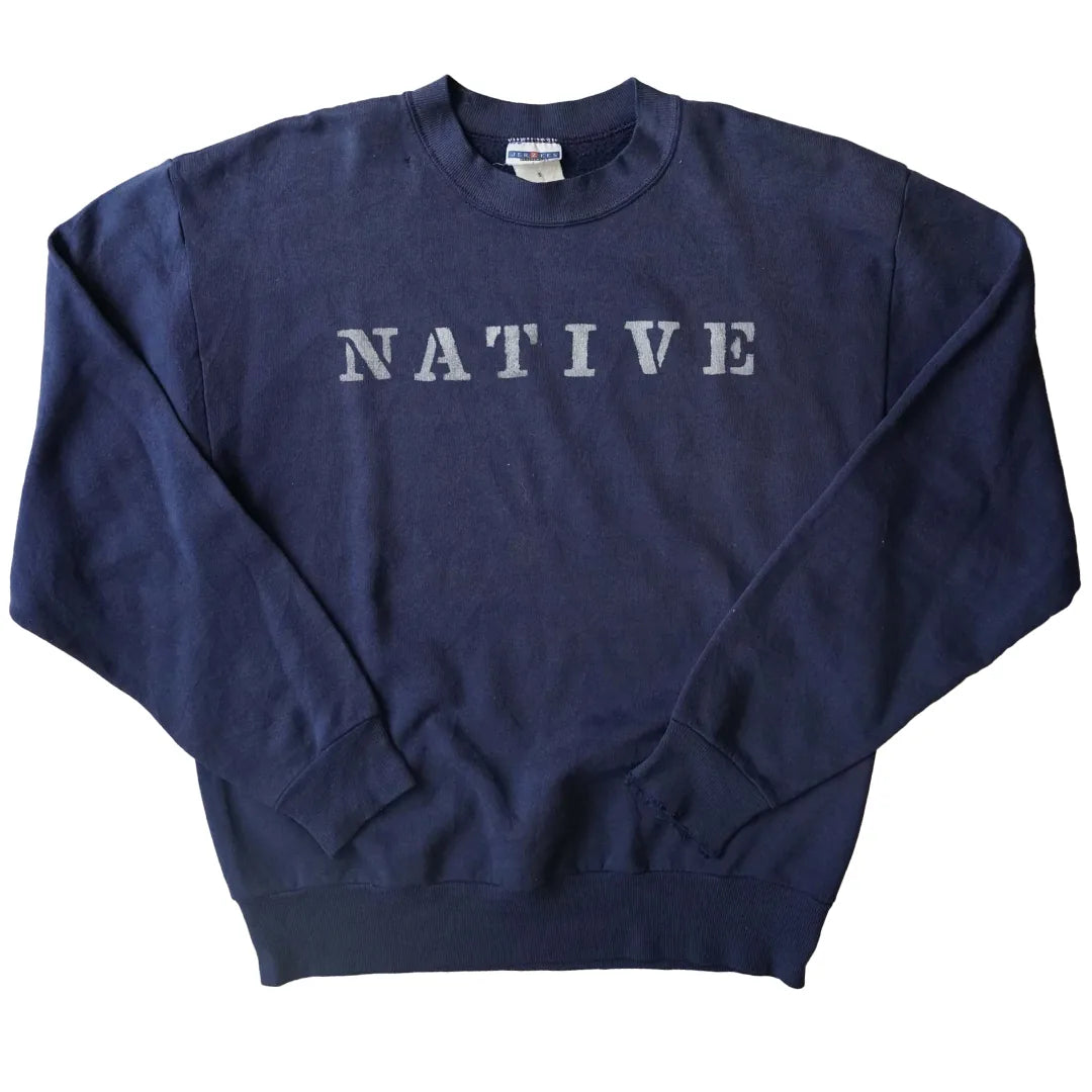 90s~「JERZEES」native print sweat|1990年代~「ジャージーズ」ネイティブプリントスウェット