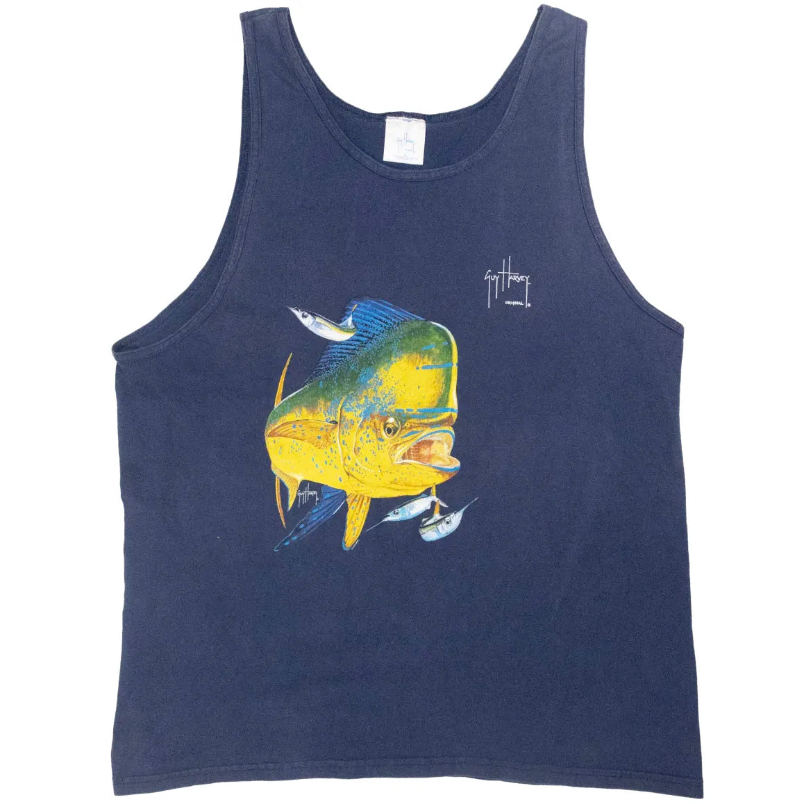 「GuyHarvey」no sleeve fish T-shirt