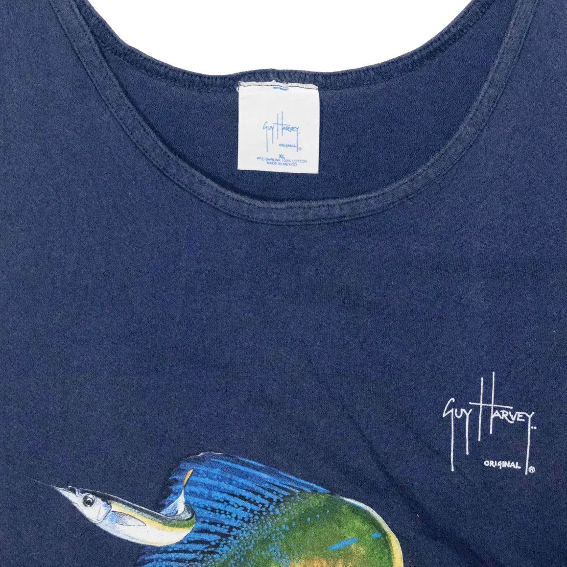 「GuyHarvey」no sleeve fish T-shirt