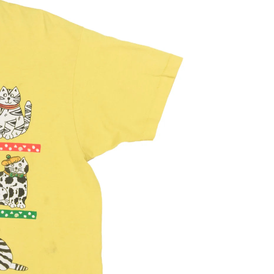 90s 「Fruit of the loom」Cats T-shirt｜1990年代「フルーツオブザルーム」キャットTシャツ