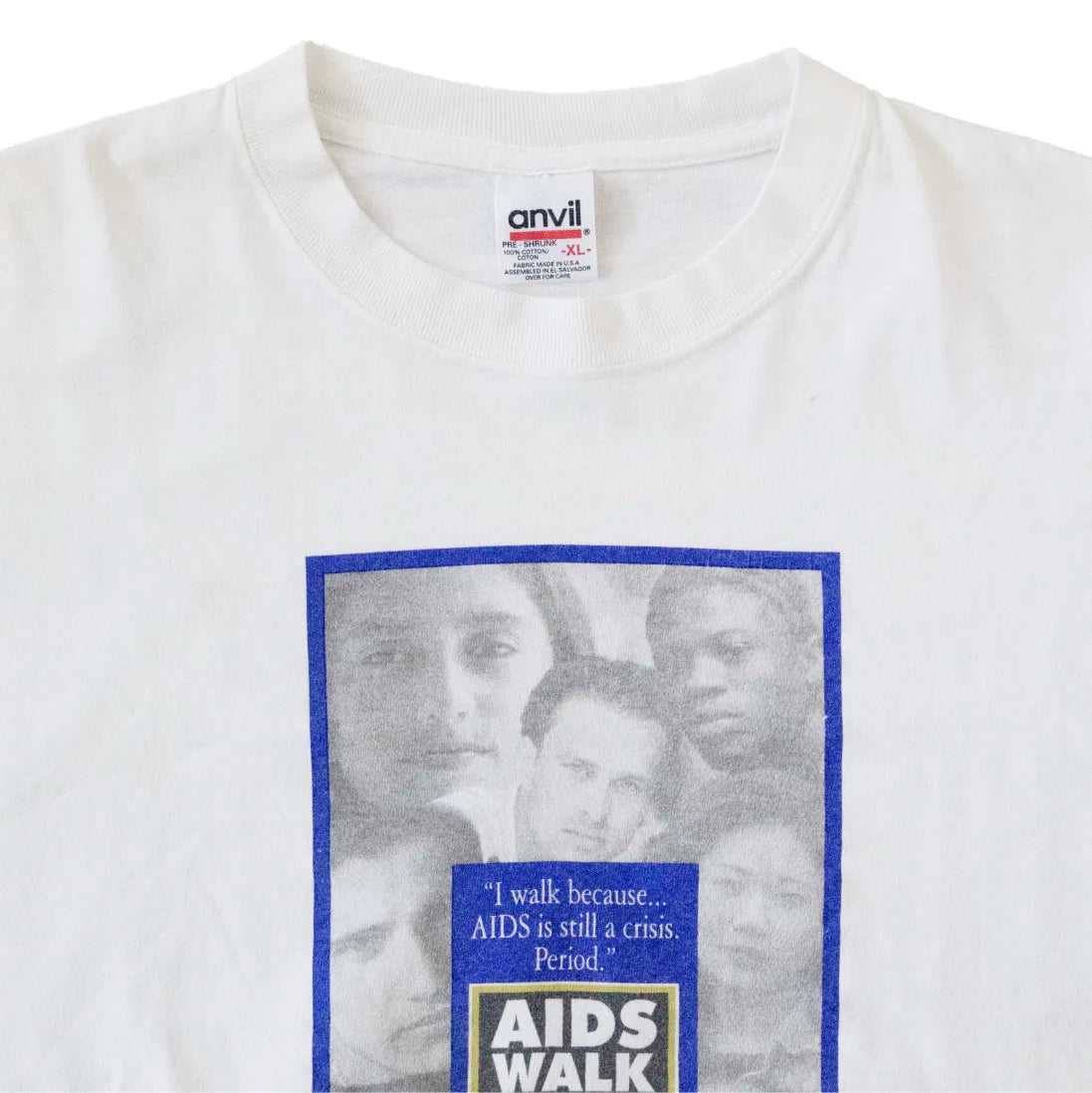 90s「Anvil」Aids walk T-shirt｜1990年代「アンビル」エイズウオークTシャツ